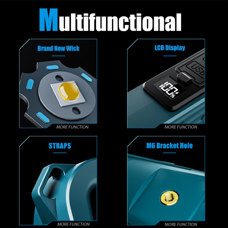 SuperBright LED Flashlight - USB Charged Camping Emergency Convoy Searchlight