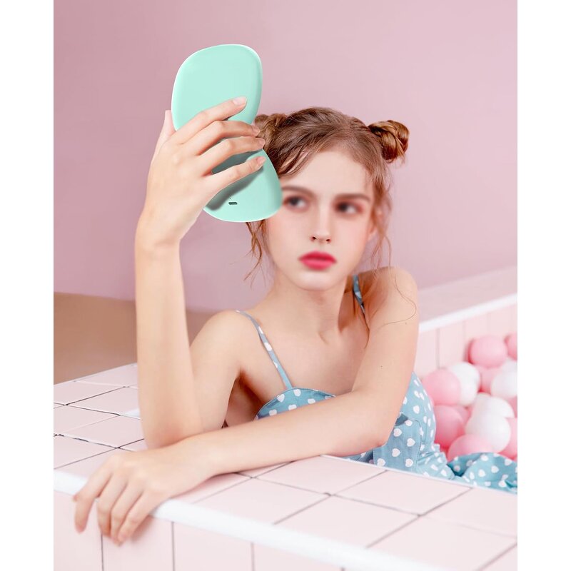 Travel Makeup Mirror - Rechargeable 1X/10X Magnification 3 Color Light Tool