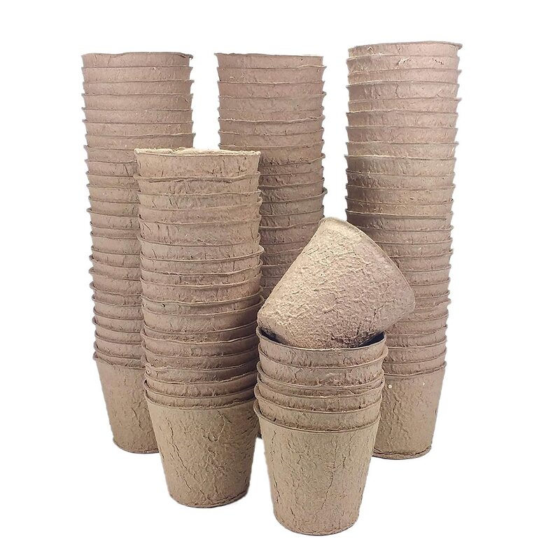 Biodegradable Seed Pot - 8cm Fiber Peat with Seed Garden Plant Growth Tool
