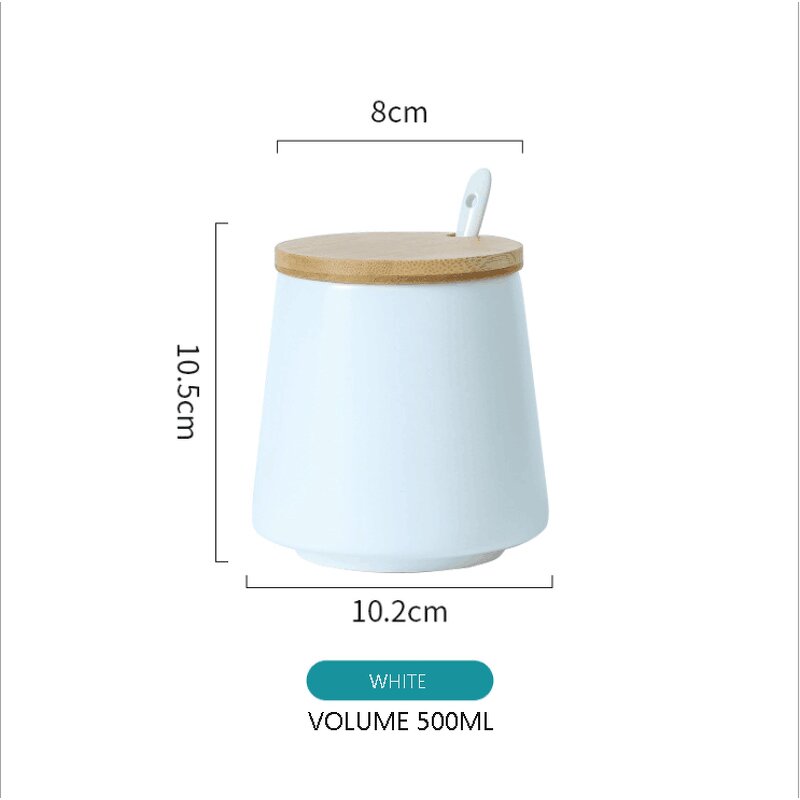 Ceramic Spice Jar Set - Modern Style Kitchen Spice Organizing Storage Tool