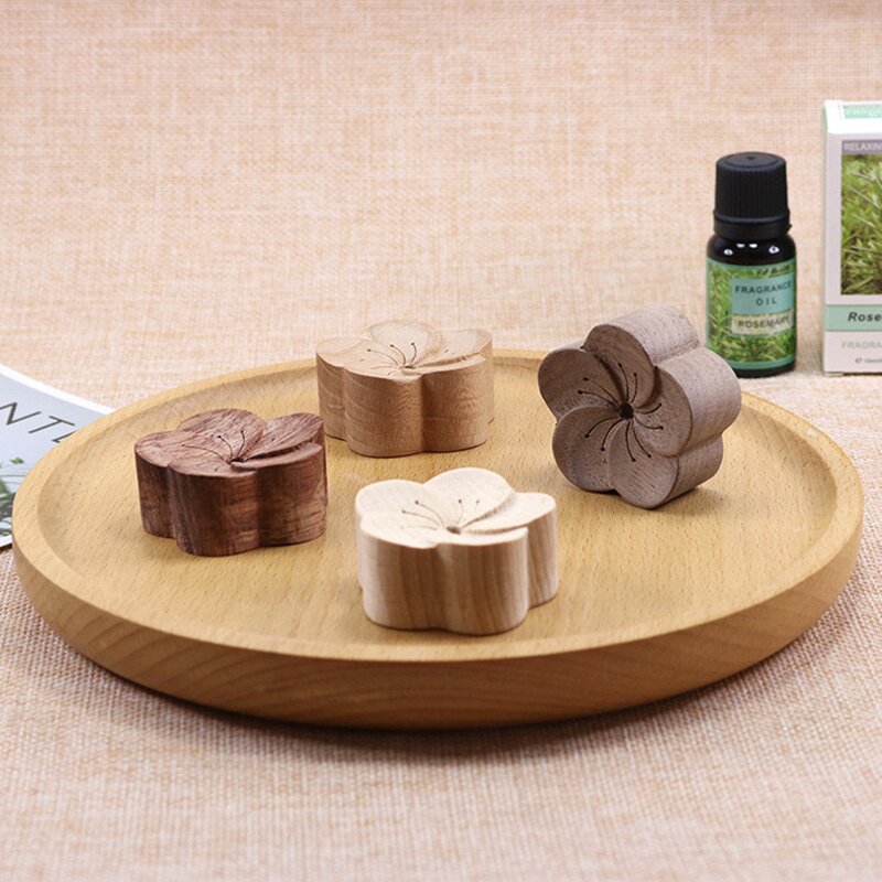 Wood Flower Diffuser - 2Pcs Essential Oil Vent Clip Aromatherapy Sleep Tool