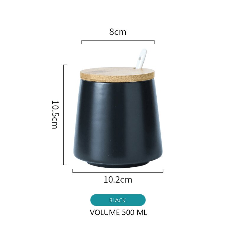 Ceramic Spice Jar Set - Modern Style Kitchen Spice Organizing Storage Tool