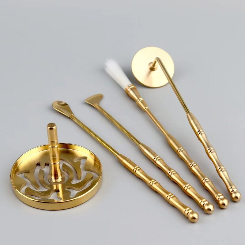 Brass Incense Mold Kit - Aromatherapy Cone Making Spoon Brush Diffuser Tool