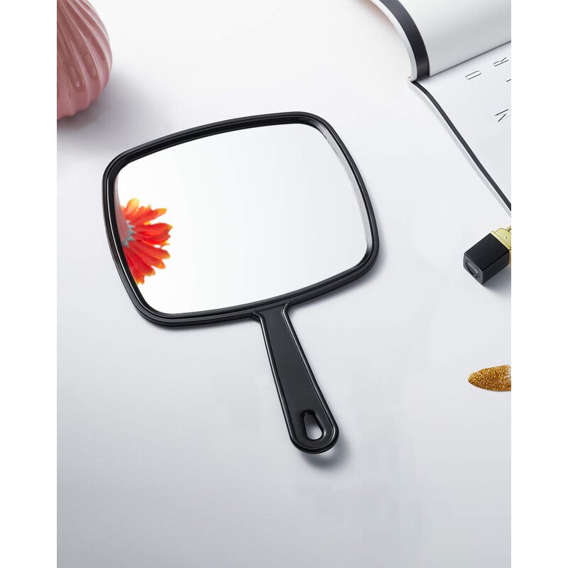 Large Hand Mirror - Salon Barber Hairdressing Clear Ergonomic Hanging Hole Tool