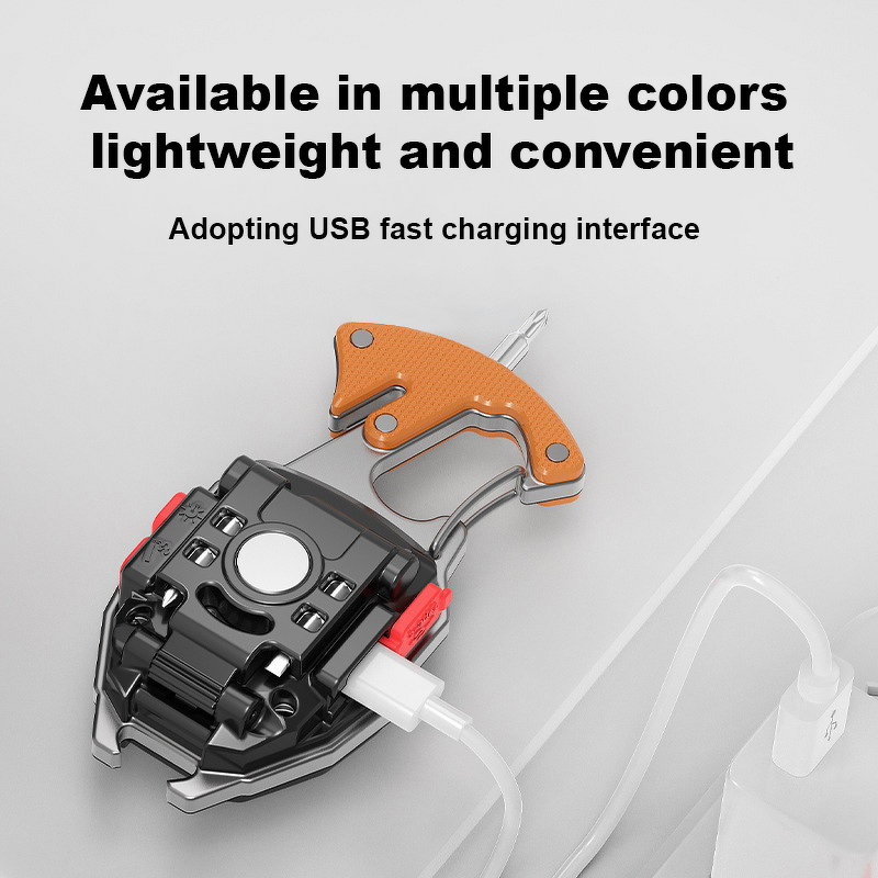 Keychain LED Flashlight - Multifunctional USB Rechargeable Portable Outdoor Tool