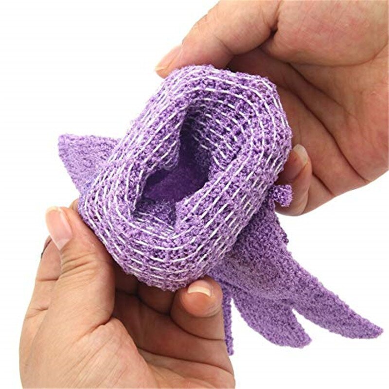Loofah Bath Glove - Hand Exfoliating Body Scrubber Dead Skin Remover Tool