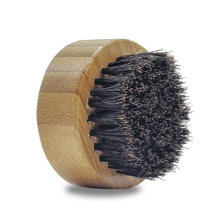 Bamboo Shaving Brush - Compact Round Boar Bristle Laser Type Men Tool Set
