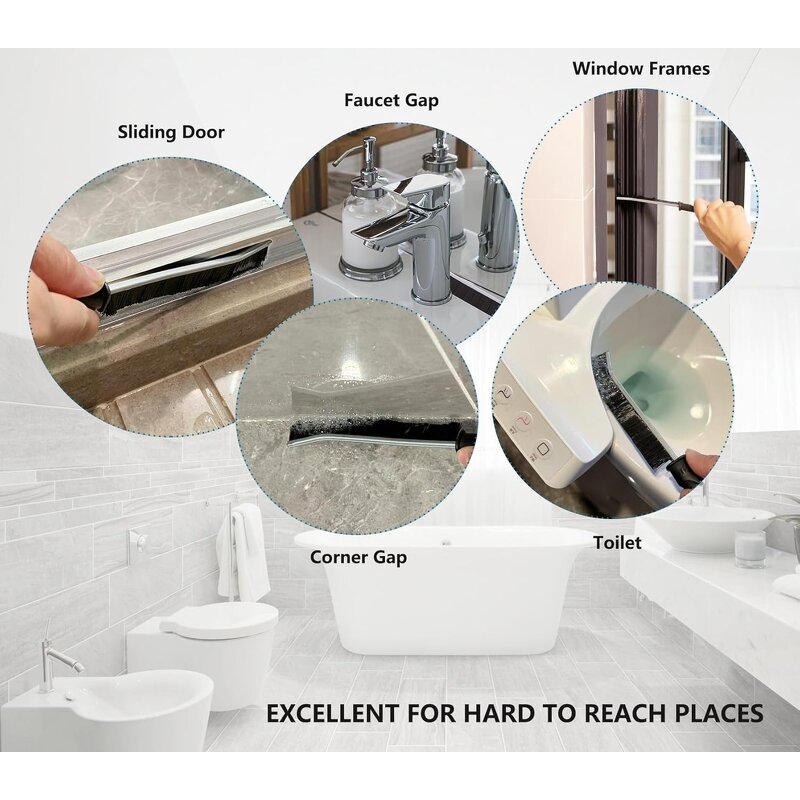 Crevice Cleaning Brush - 4Pcs Bristle Multifunctional Kitchen Bathroom Grout Tool