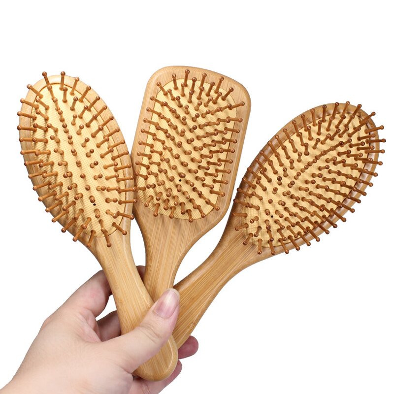Bamboo Paddle Hair Brush - Sustainable Natural Detangling Scalp Massage Tool
