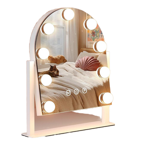 Lighted Vanity Mirror - 360° Rotation 3 Color Dimmable Metal Makeup Tool