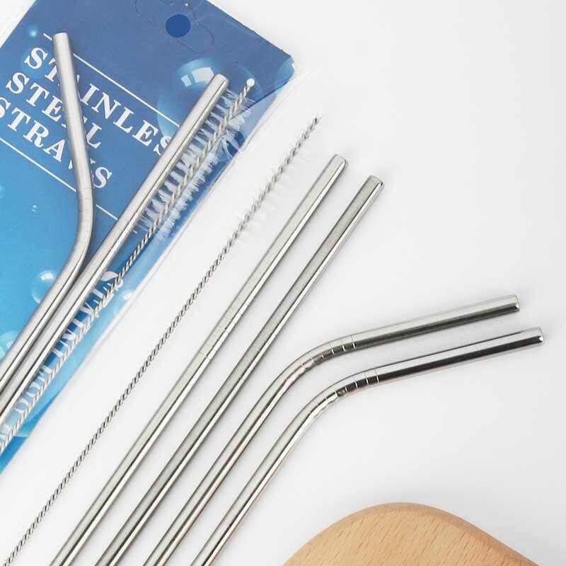 Stainless Steel Straw - Eco-Friendly 215mm Reusable Bar Accessory Custom Logo