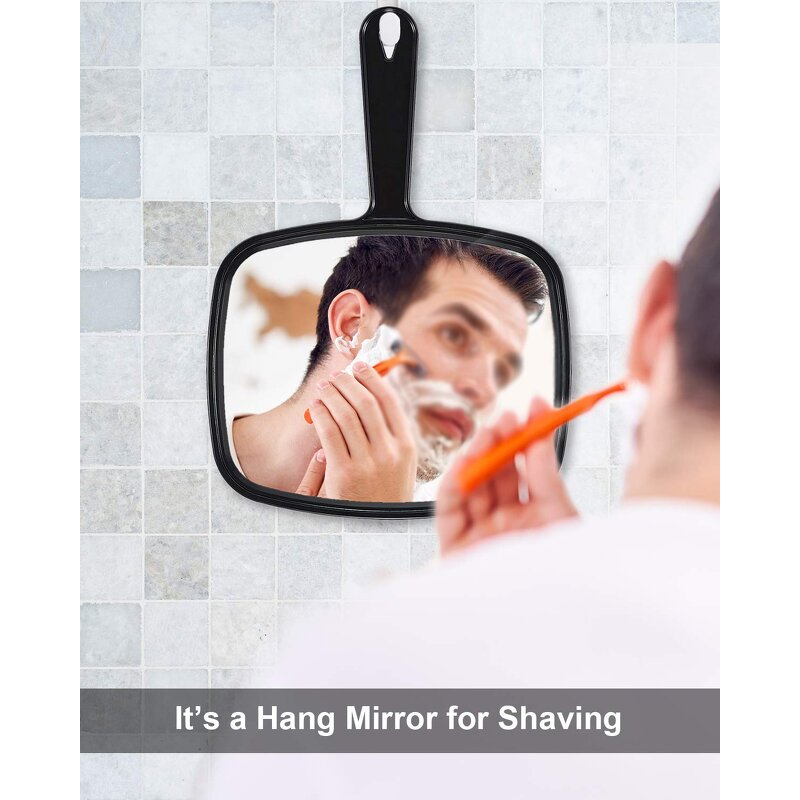 Large Hand Mirror - Salon Barber Hairdressing Clear Ergonomic Hanging Hole Tool