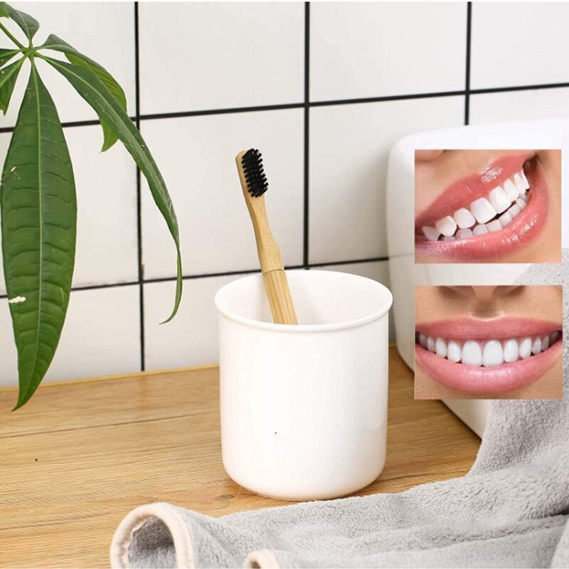 Bamboo Toothbrush - Eco Friendly 100% Natural Replacement Head Dental Tool