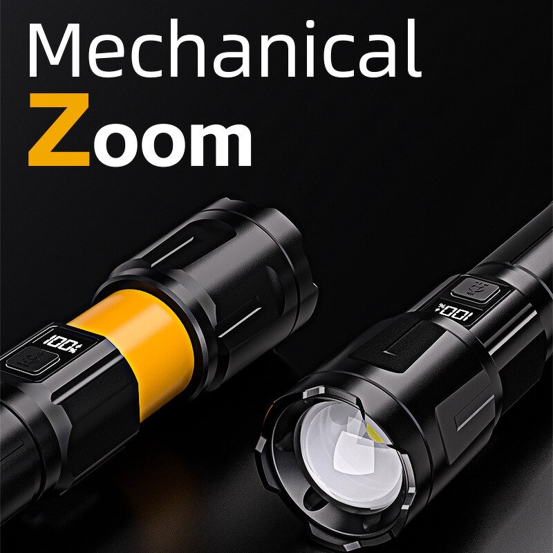 Rechargeable LED Flashlight - High Lumen USB Aluminum Tactical Handheld Torch