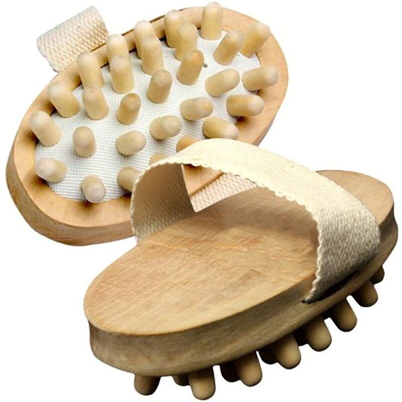 Wooden Body Brush - Natural Wood Ball Bath Shower Massage Spa Tool