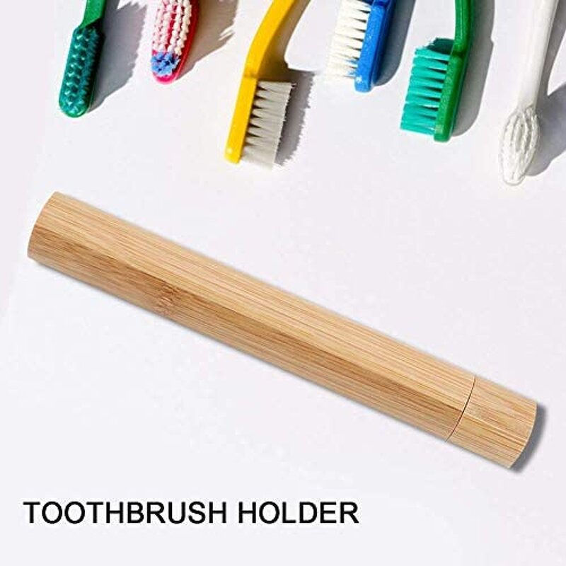 Bamboo Toothbrush Holder - Eco-Friendly Soft Bristle Home Bathroom Storage Tool