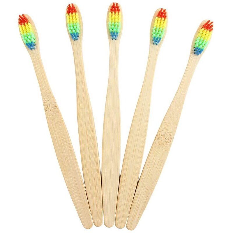 Bamboo Toothbrush - 100% Biodegradable Rainbow Eco-Friendly Dental Tool