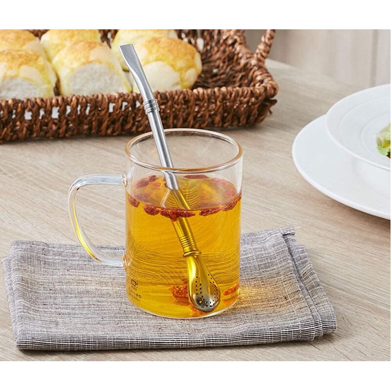 Yerba Mate Straw - Reusable Stainless Steel Bubble Tea Bar Mat Spoon Tool