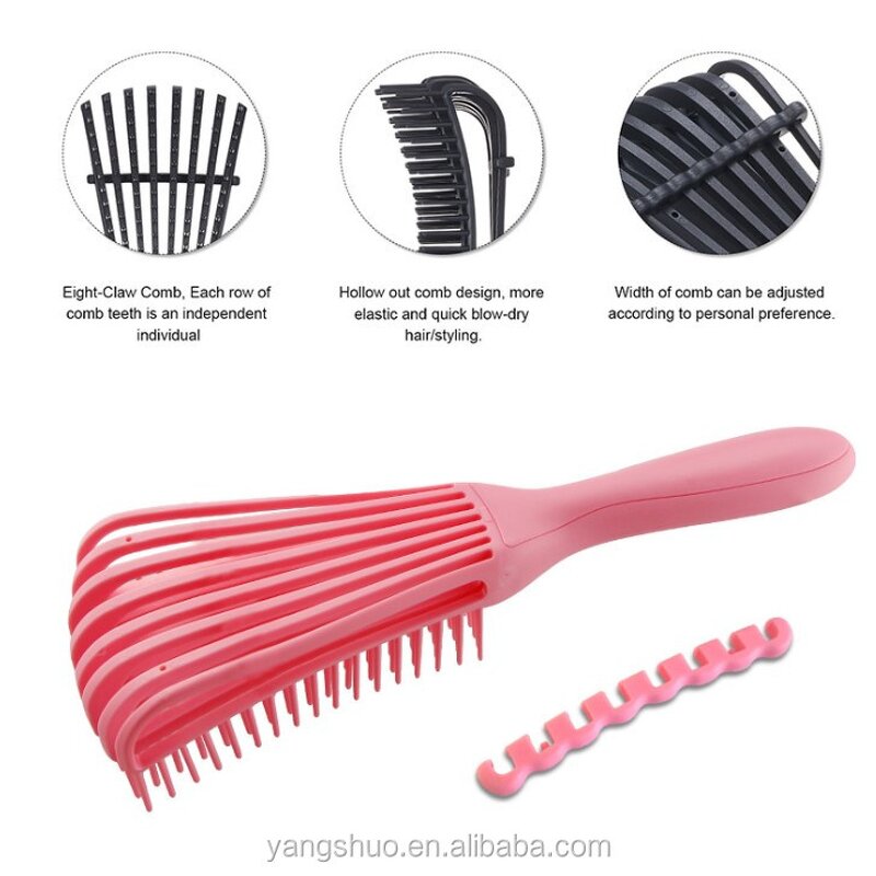 Eight-Claw Massage Comb - Multifunctional Salon Curly Plastic Straightening Tool