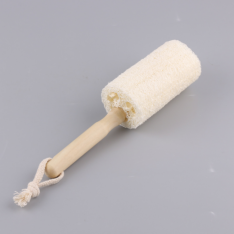 Loofah Cup Brush - Home Kitchen Wooden Handle Bottle Bowl Pot Cleaning Tool