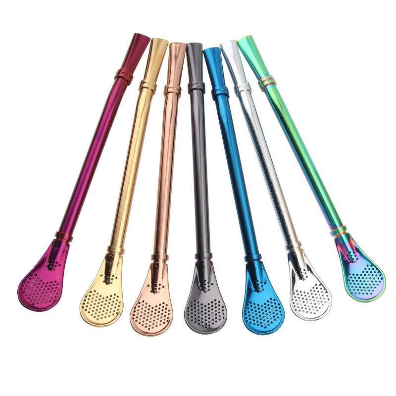 Yerba Mate Straw - Reusable Stainless Steel Bubble Tea Bar Mat Spoon Tool