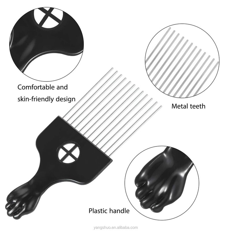 Metal Afro Comb - Pick Braid Detangle Wig Hairdressing Styling Tool