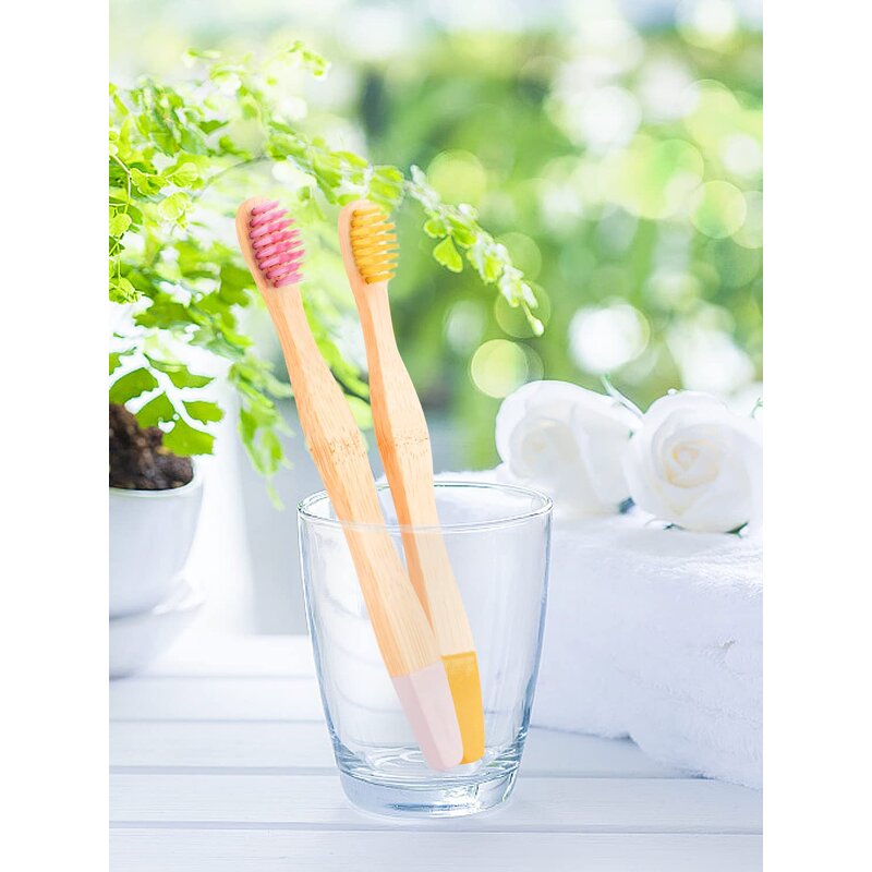 Kids Bamboo Toothbrush - Eco-Friendly BPA-Free Soft Bristle Travel Dental Tool