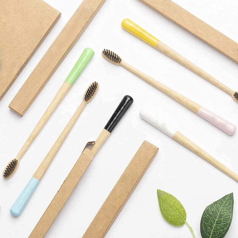 Charcoal Bamboo Toothbrush - BPA-Free Sustainable Home Travel Dental Tool