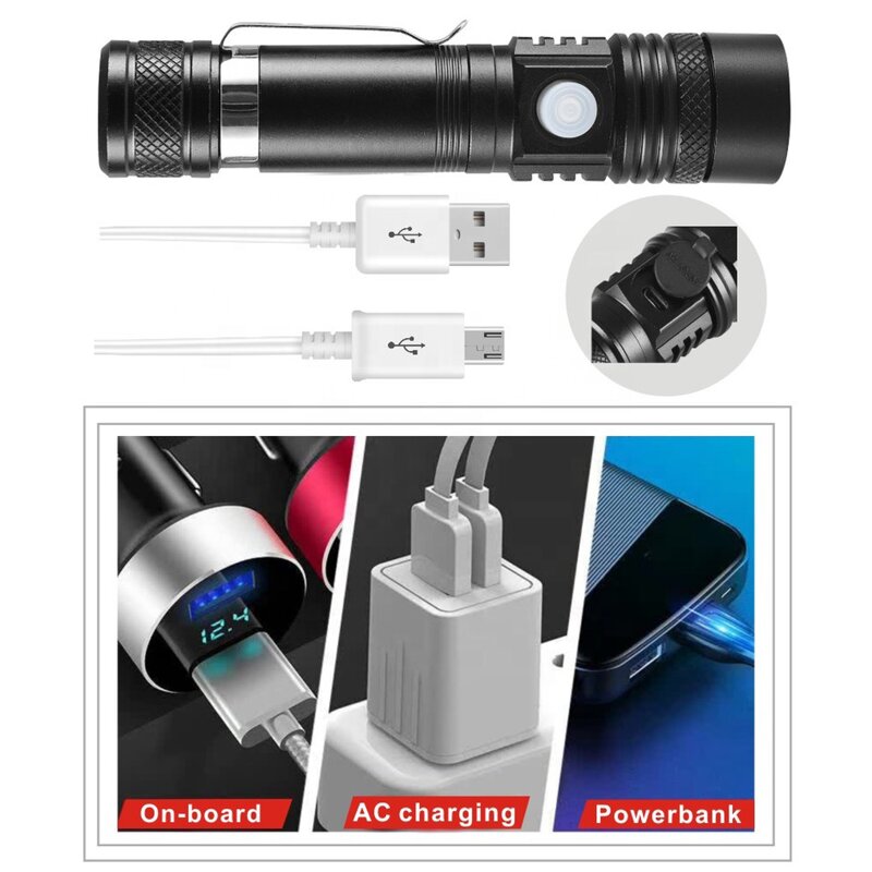 Mini LED Flashlight - Portable Powerful Pen Clip Super Bright Torch Tool