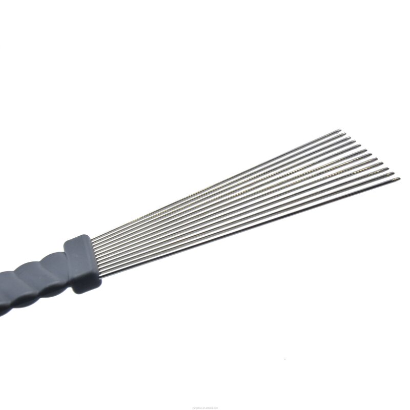 Metal Afro Pick Comb - Small Laser Hairdressing Plastic Handle Lice Tool