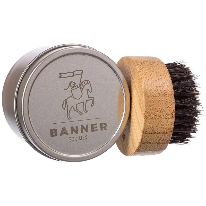 Bamboo Shaving Brush - Wholesale Round Tin Box Pack Men Beard Oil Tool