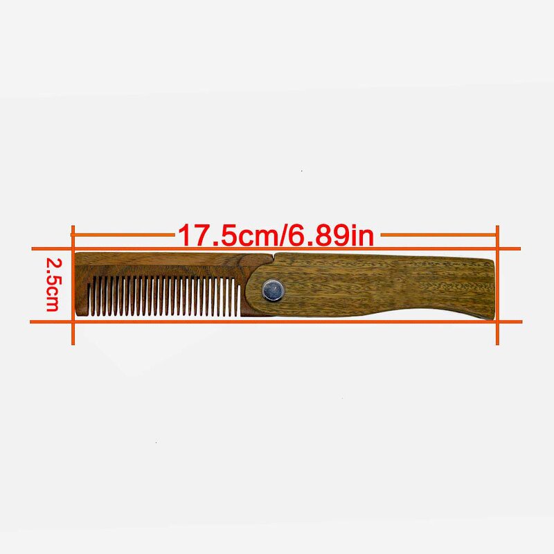 Folding Beard Comb - High Quality Green Sandalwood Travel Men Grooming Tool