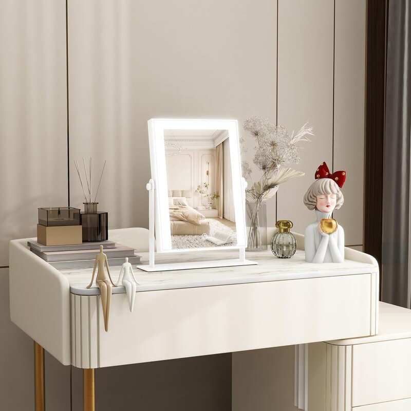 Lighted Makeup Mirror - Smart Touch Dual Power 360° Rotation Vanity Tool