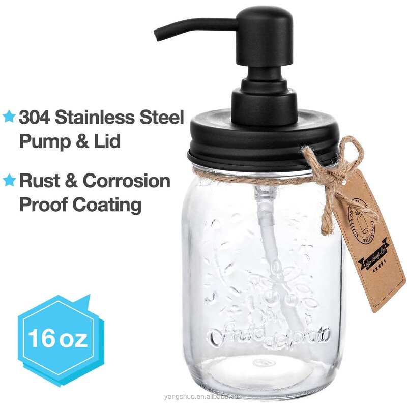 Glass Bathroom Set - 4-Piece Eco-Friendly Soap Dispenser Jar Home Decor Tool