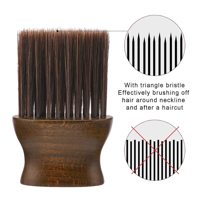 Barber Neck Brush - Sustainable Soft Nylon Duster Wood Hair Cutting Tool