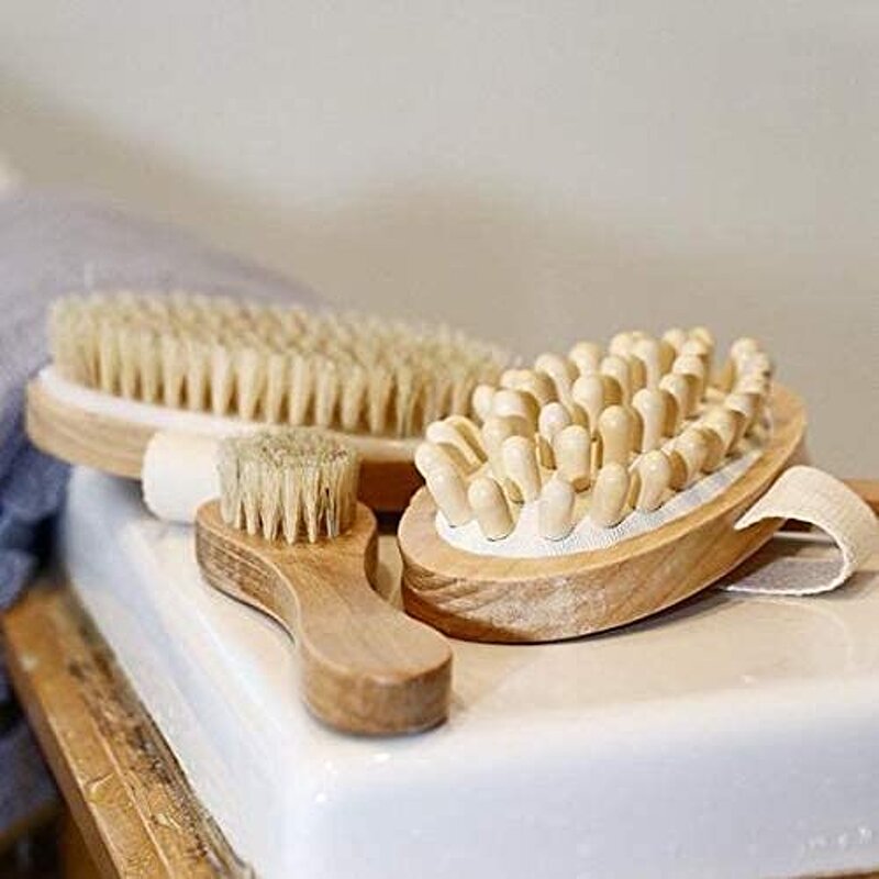 Wooden Body Brush - Natural Wood Ball Bath Shower Massage Spa Tool