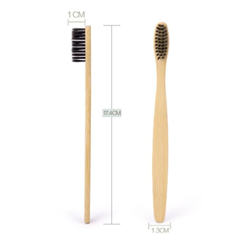 Charcoal Toothbrush - Wholesale Adult Bamboo Hotel Custom Logo Dental Tool