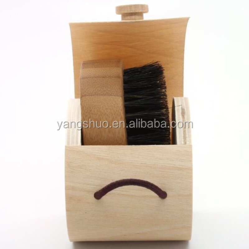 Bamboo Shaving Brush - Compact Round Boar Bristle Laser Type Men Tool Set