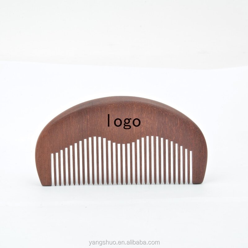 Amoora Beard Comb - Portable Small Wooden Travel Private Use Grooming Tool