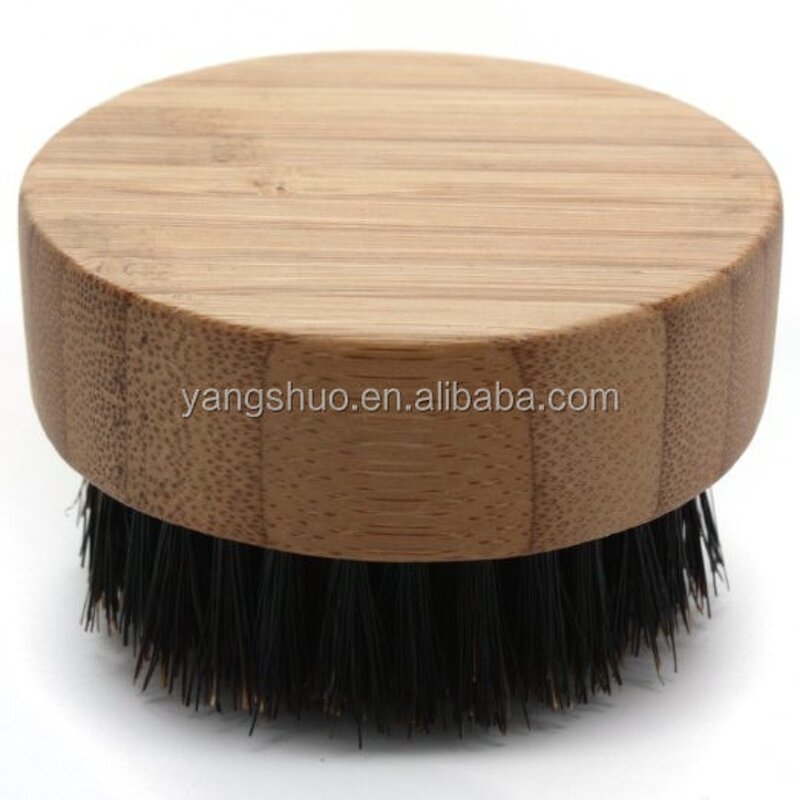 Bamboo Shaving Brush - Compact Round Boar Bristle Laser Type Men Tool Set