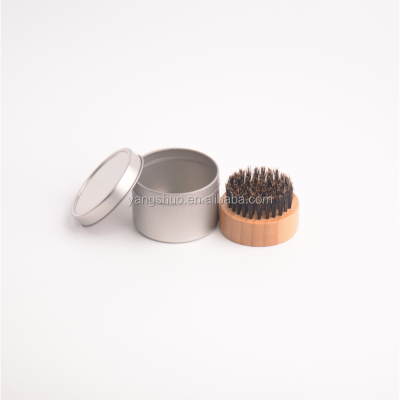 Bamboo Shaving Brush - Wholesale Round Tin Box Pack Men Beard Oil Tool