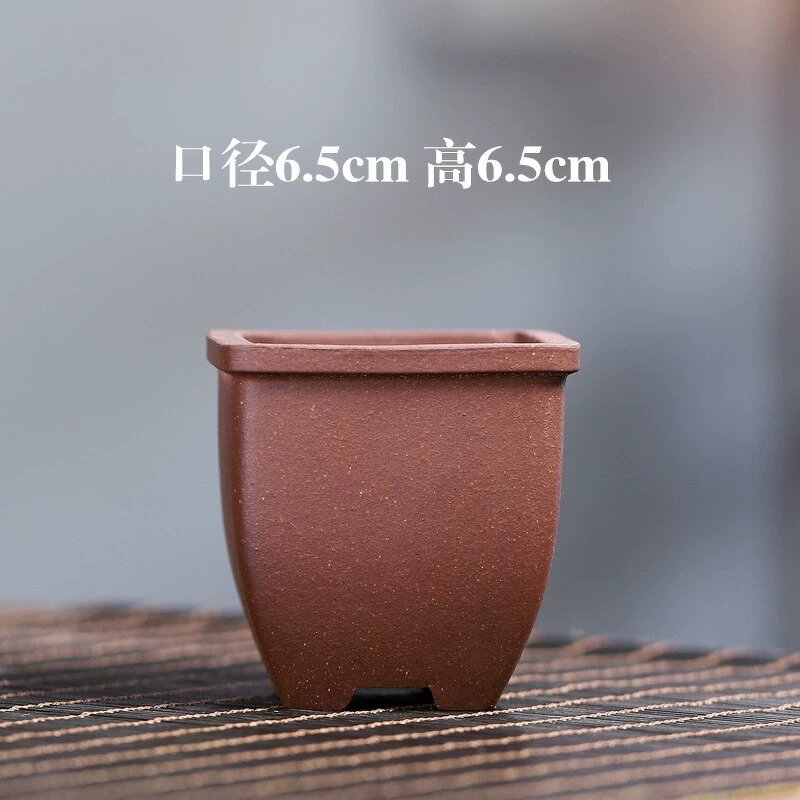 Yixing Purple Clay Pot - Rectangular Breathable Bonsai Flower Planter Tool