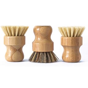 Bamboo Dish Washing Brush - Eco-friendly Wooden Kitchen Pot Cleaning Tool