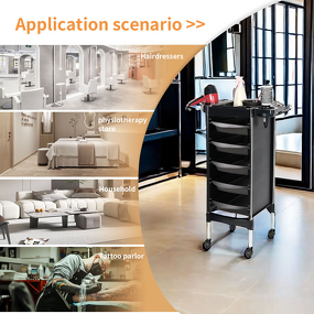 5-Layer Salon Cart - Plastic Drawer Storage Dyeing Beauty Tool Trolley