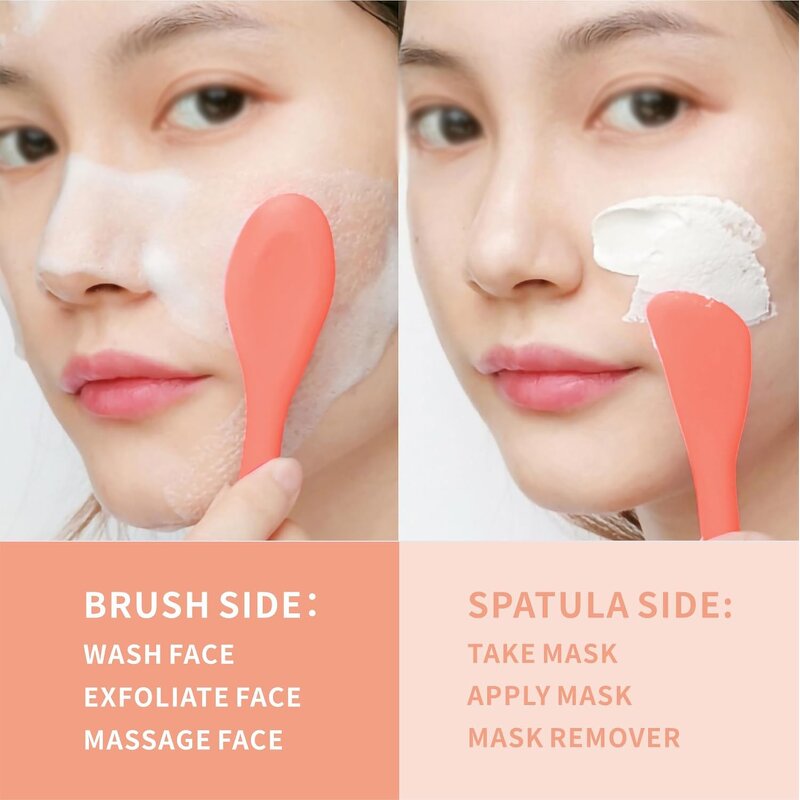 Silicone Facial Scrubber - 2-in-1 Nose Blackhead Remover Exfoliating Brush