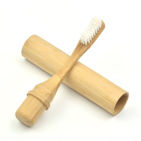 Bamboo Toothbrush - 100% Natural Replaceable Head Wooden Charcoal Dental Tool