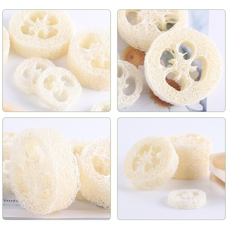 Loofah Soap Holder - Household Oval Natural Slice DIY Facial Cleaner Sponge