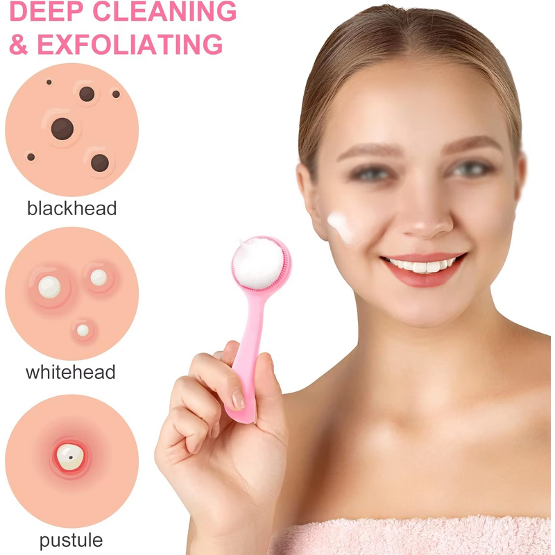 Silicone Face Brush - Manual Skin-Friendly Waterproof Blackhead Exfoliator Tool