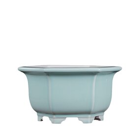 Ceramic Flower Pot - Rectangular Square Drainage Hole Home Office Desk Decor Tool