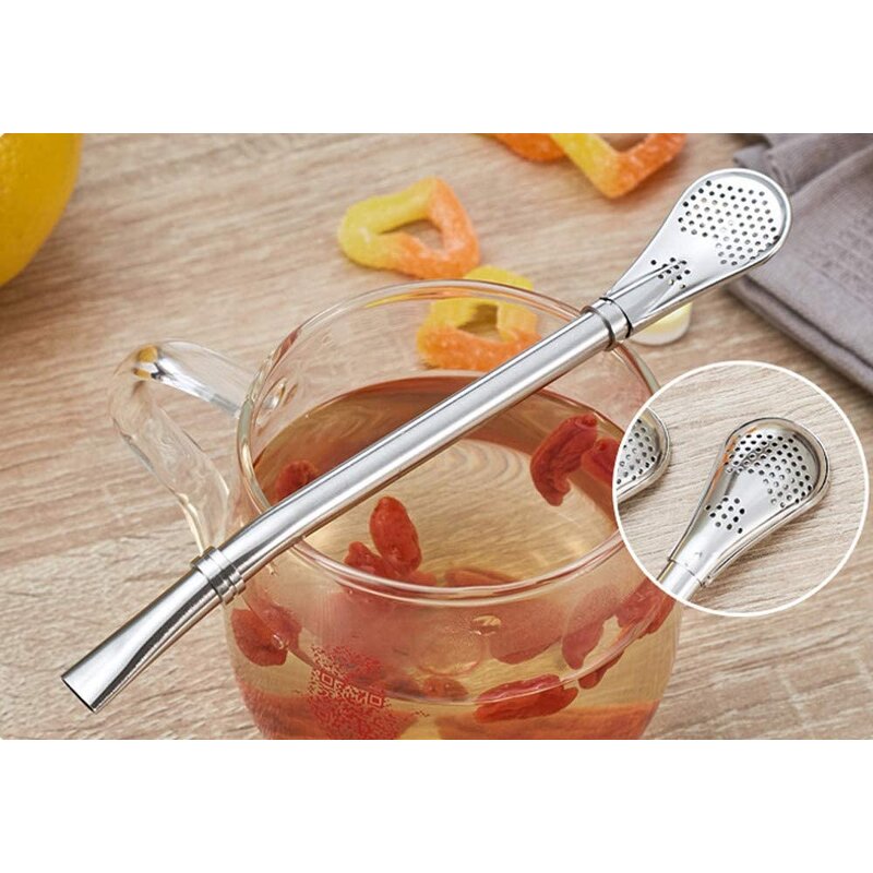 Yerba Mate Straw - Reusable Stainless Steel Bubble Tea Bar Mat Spoon Tool
